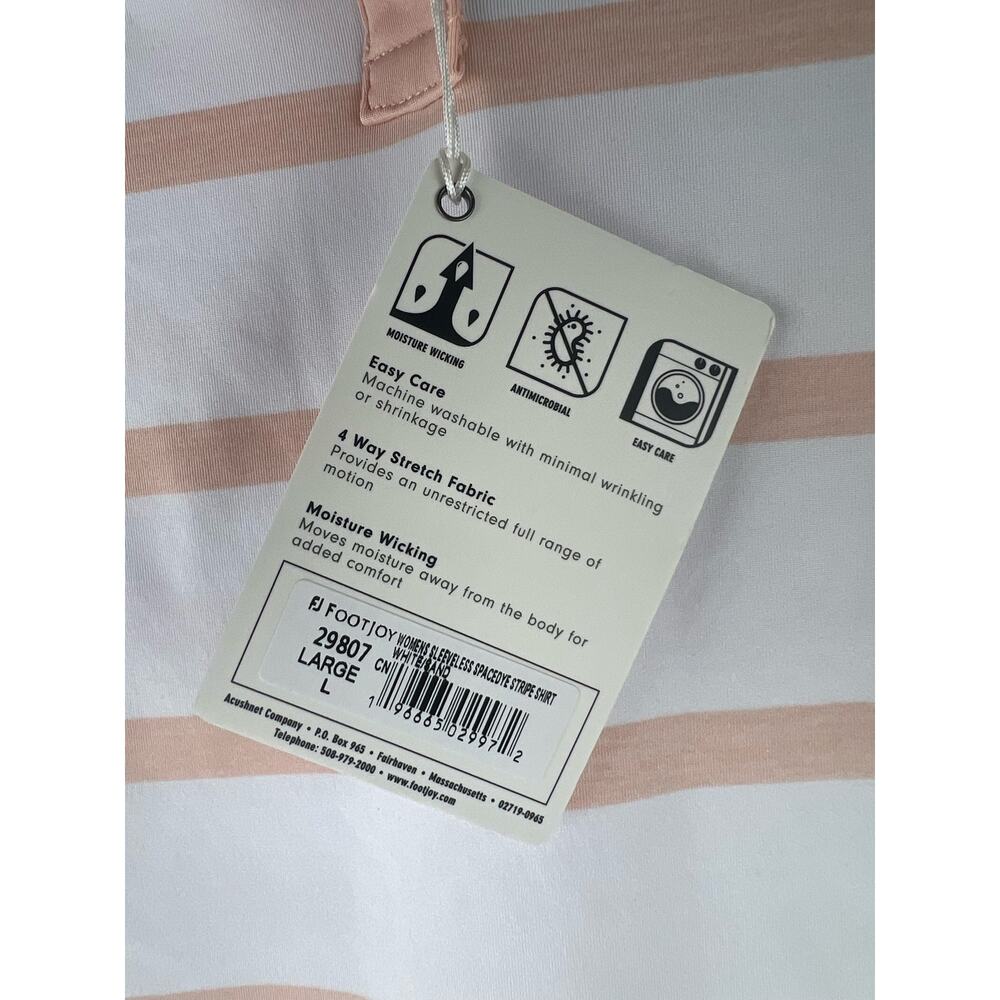 Footjoy NWT Sleeveless Spacedye Stripe Women Tank Polo Size Large - Picture 2 of 6